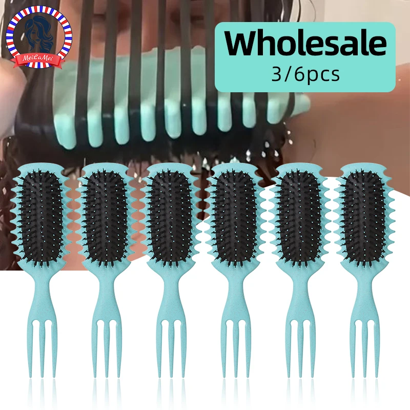 

Оптовая продажа, 3/6 шт., вьющаяся щетка Candy Bursh, четкие кудри на мокроих волосах, нейлоновая щетина, распутывающая расческа для объема для всех типов волос