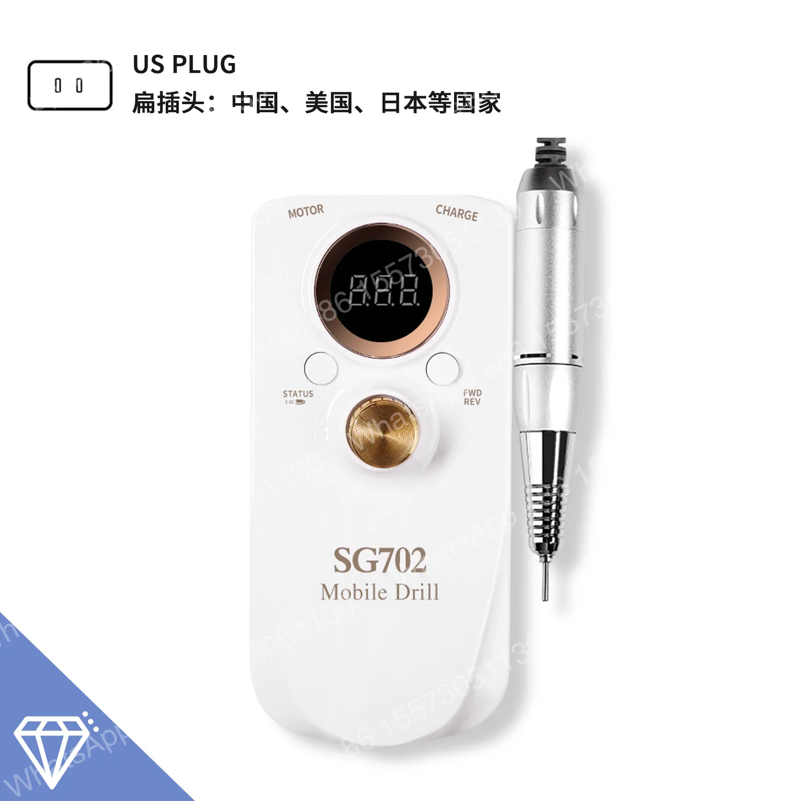 Nail polisher Electric professional nail remover machine LCD screen 35000 rpm Portable dead skin removal polishing machine
