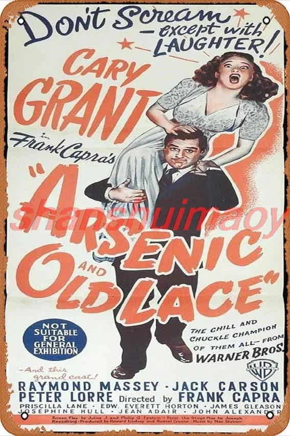 MAI ARSENIC AND OLD LACE Original Daybill Movie Poster Cary Grant Frank Capra Movie Poster,Metal Tin Sign,Vintage Style Classic