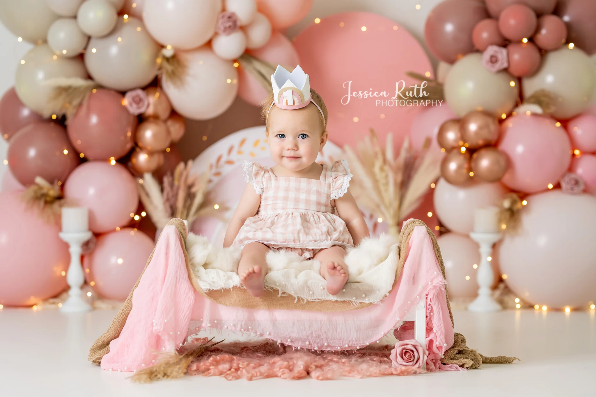 Boho Rainbow Backdrops Kids Newborn Photography Props Child Adult Photocall Decors Pink Floral Arch Decors Backgrounds