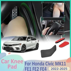 For Honda Civic MK11 FE1 FE2 FE4 2022~2025 2024 Car Leg Knee Pad Foot Lether Center Control Elbow Cushions Armrest Auto Interior
