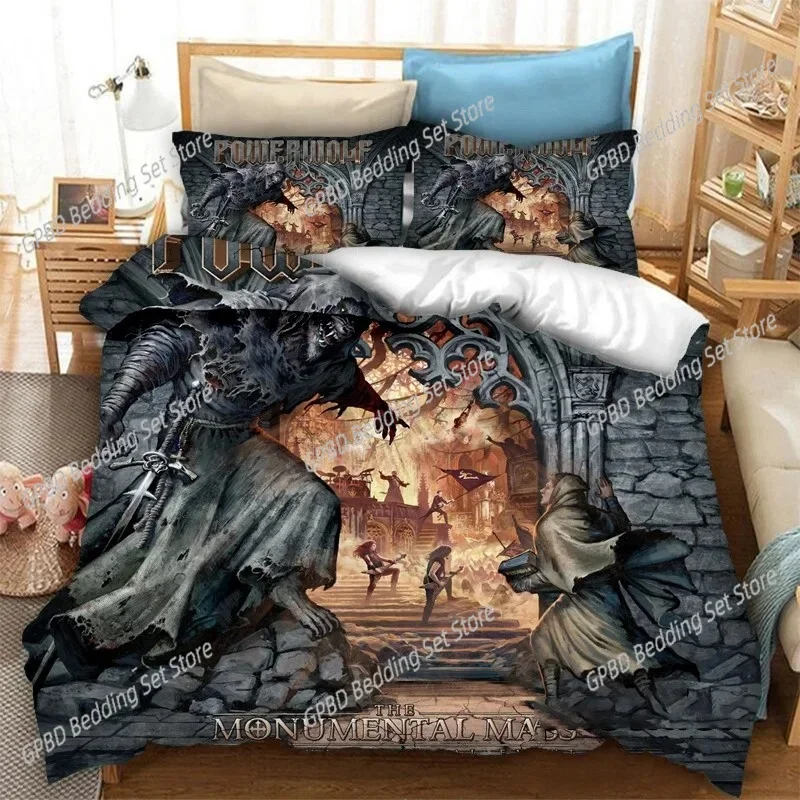

3D Print Powerwolf Metal Band Bedding Set For Bedroom Soft Modern Bedspreads Comefortable Duvet Cover Quilt Cover And Pillowcase