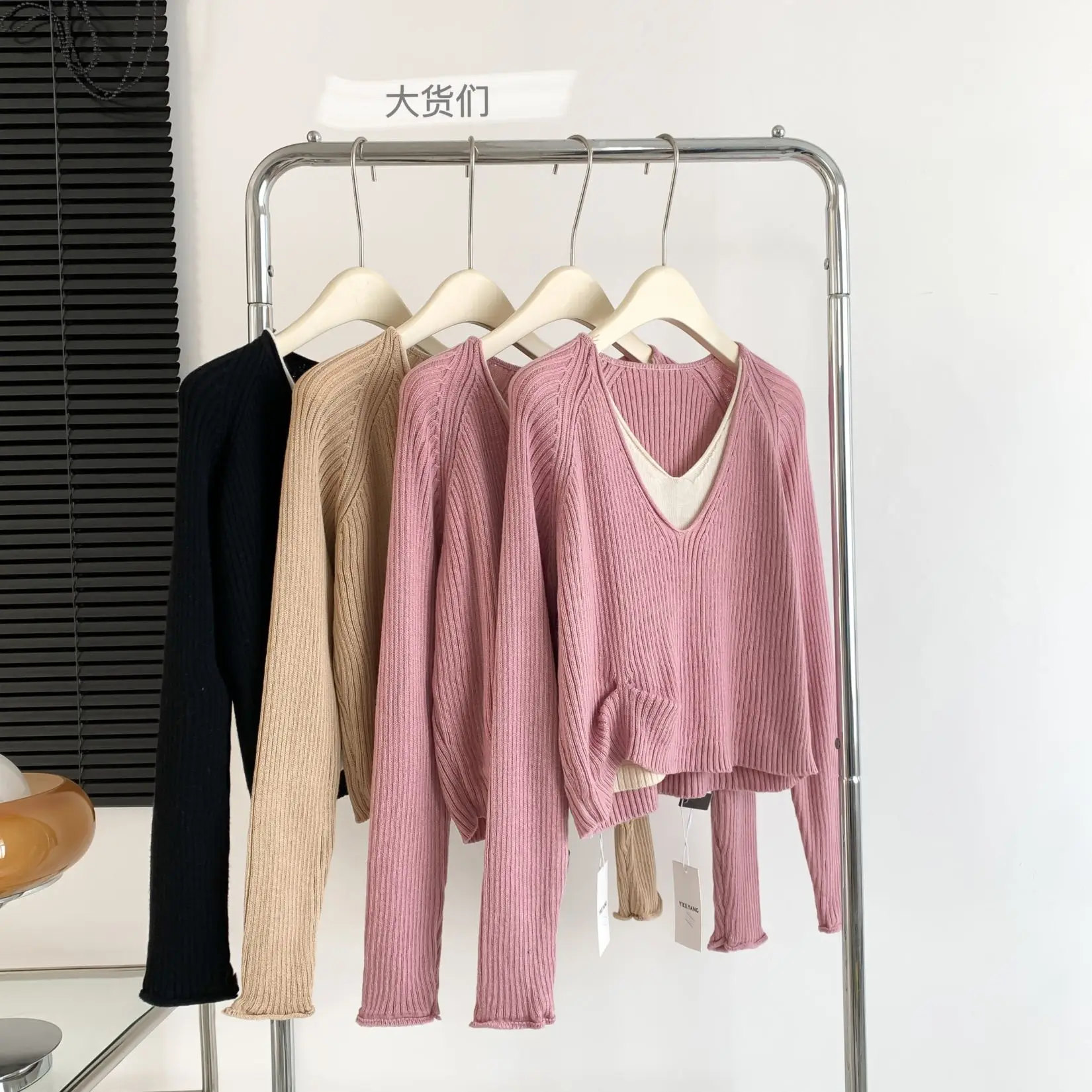 Basic Sexy V-neck Comfortable Sweater Women Korean Fashion Casual Loose Women's Aesthetic Party Pullover Sweater