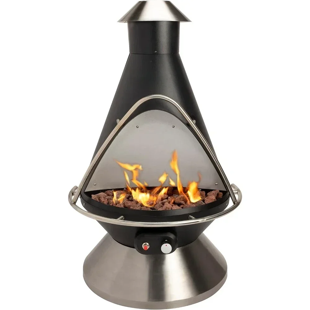 Propane Fire Pit, Patio Heater with Tip-Over Safety Switch, 8 lbs. Lava Rocks Included, 31