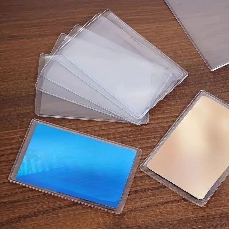 

5Pcs Clear Transparent PVC Card Sleeves Waterproof Anti-Magnetic Card Protector Covers Dustproof Moistureproof Card Holders for Credit Card ID Card Membership Card Business Card Daily & Office Use