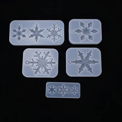 Christmas Hollow Snowflake Ornament Silicone Mold Soft Clear Mould Resin Craft Winter Embellishment DIY Pendants Jewelry Making