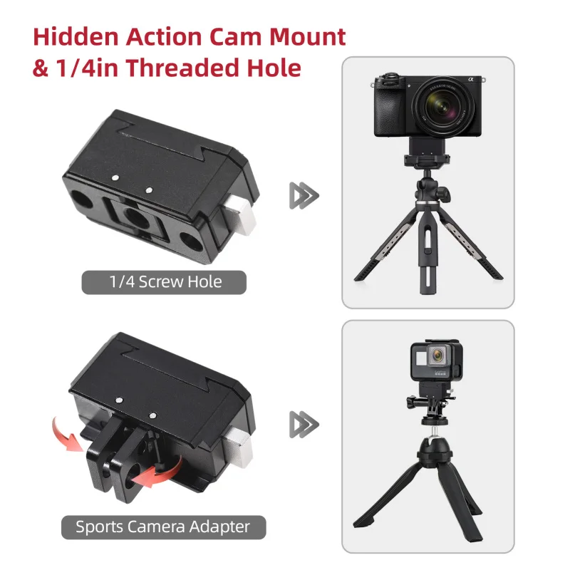 Quick Release Plate Tripod QR Plate Camera Mount Adapter Quick Setup Aluminum Alloy w/ 1/4” Screw Hole Camera Adapter Mount