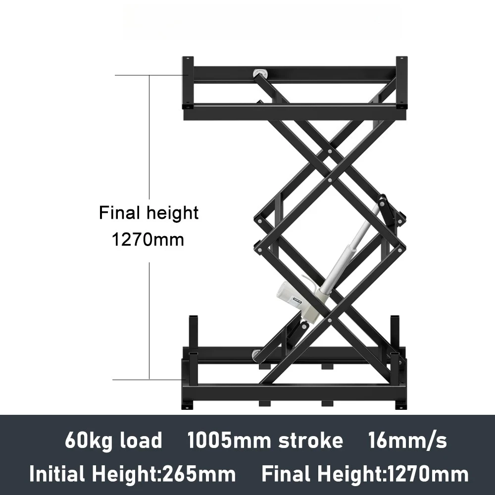 

1005mm Stroke Electric Lifting Platform with App Controller Double-layer 60kg/80kg Load DC24V Hand Control Lifter Motor