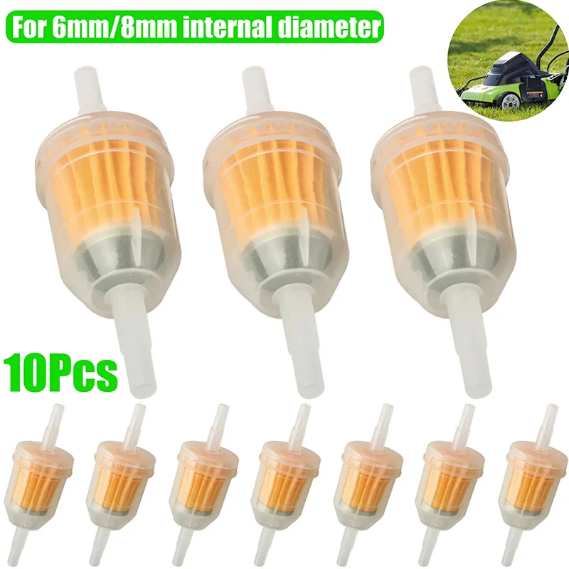 10Pc 6MM-8MM Car Gasoline Oil Filter Pipes Universal Inline Gas Fuel Filter For Small Engine Lawn Mower Motorcycle Accessories