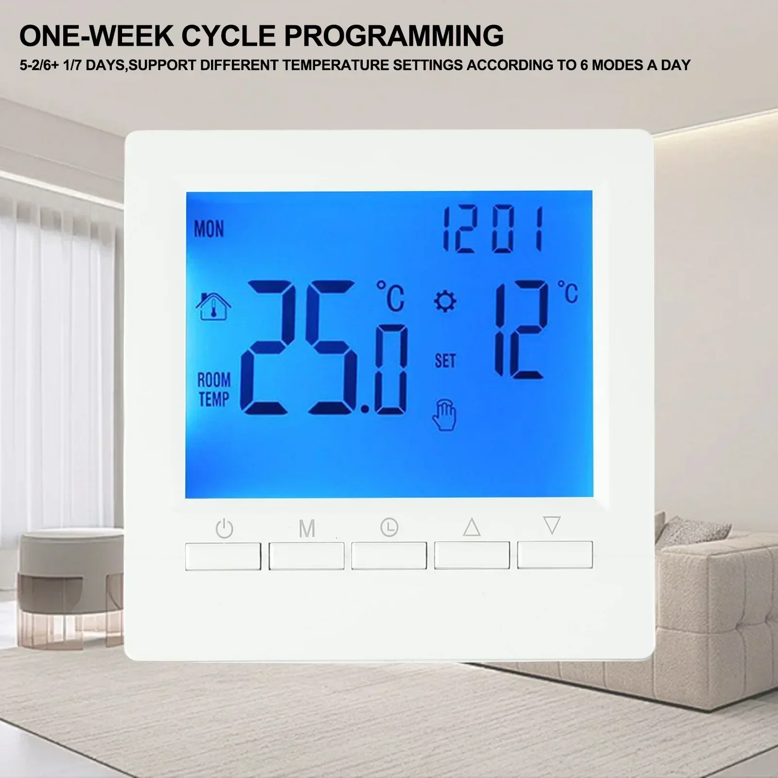 

Thermostat Digital Gas Boiler Thermostat 3A Weekly Programmable Room Temperature Controller LCD Room Heating For Gas Boiler