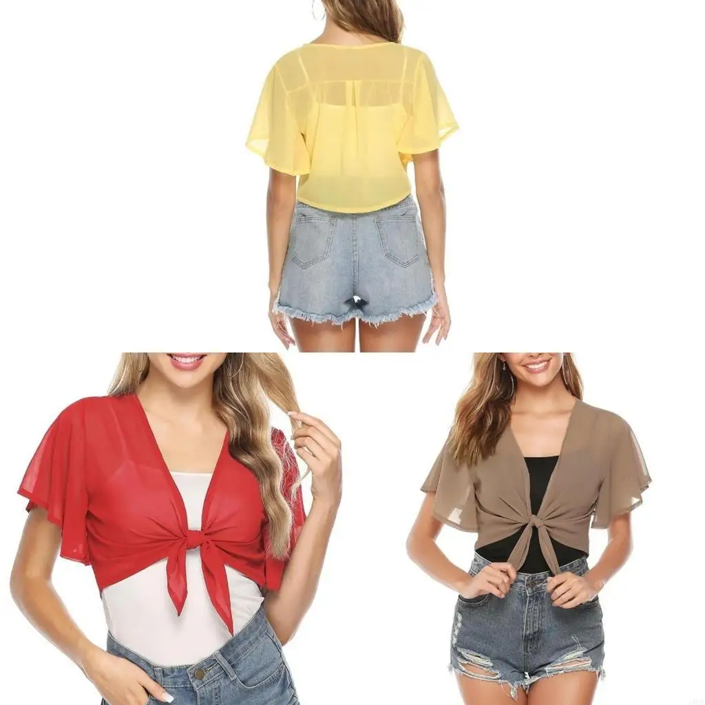 

Женские летние шифоновые покрытия с короткими рукавами