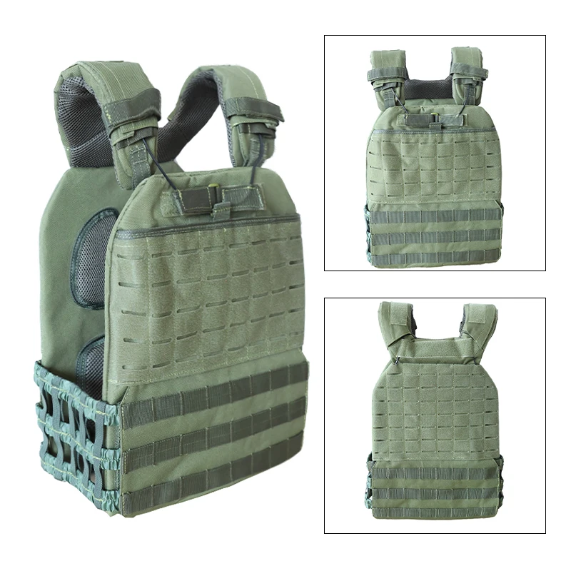 Adjustable Fitness Body Building Plate Carrier Tactical Vest Training Weight Vests