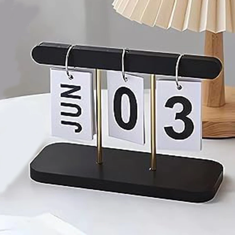 

Perpetual Daily Flip Calendar For Desk Reusable Office Desktop Decor Home Accessories Photography Props Durable Easy To Use