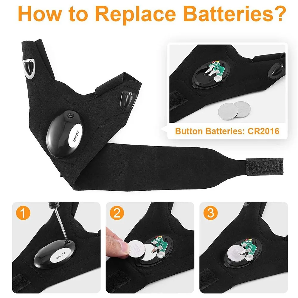 新しい LED フィンガー懐中電灯屋外釣り手袋トーチ指なしグローブライトキャンプハイキング作業サバイバルレスキューライト