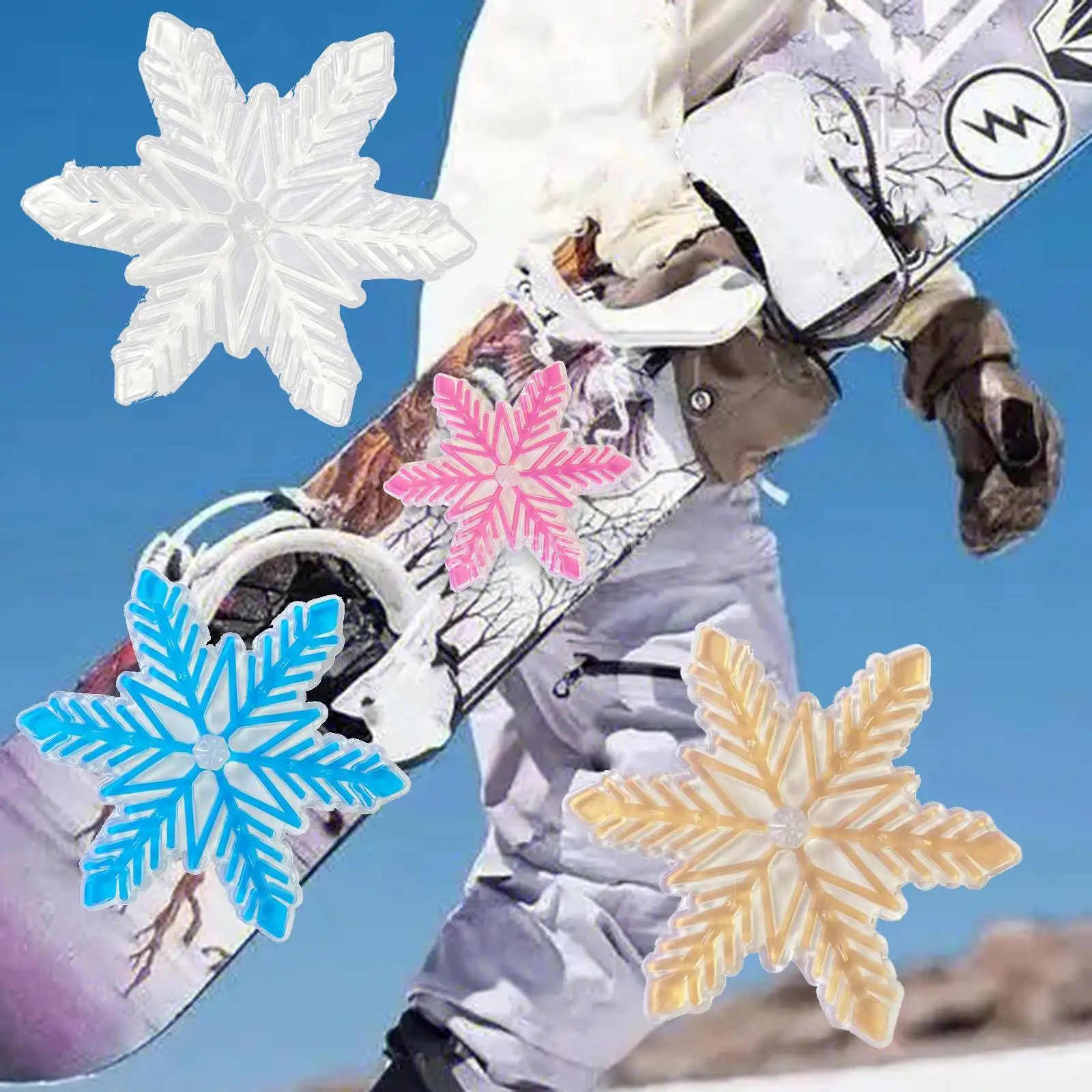 

3D Snowflake Snowboarding Stomp Pad Accessory Anti Slip PVC Material for Improving Skid Resistance Durable Exquisite Lightweight