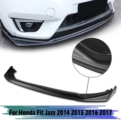 3PCS Car Front Bumper Splitter Lip Diffuser Spoiler Skirt Body Kit Decorative Strip Shovel for Honda Fit Jazz 2014-2017