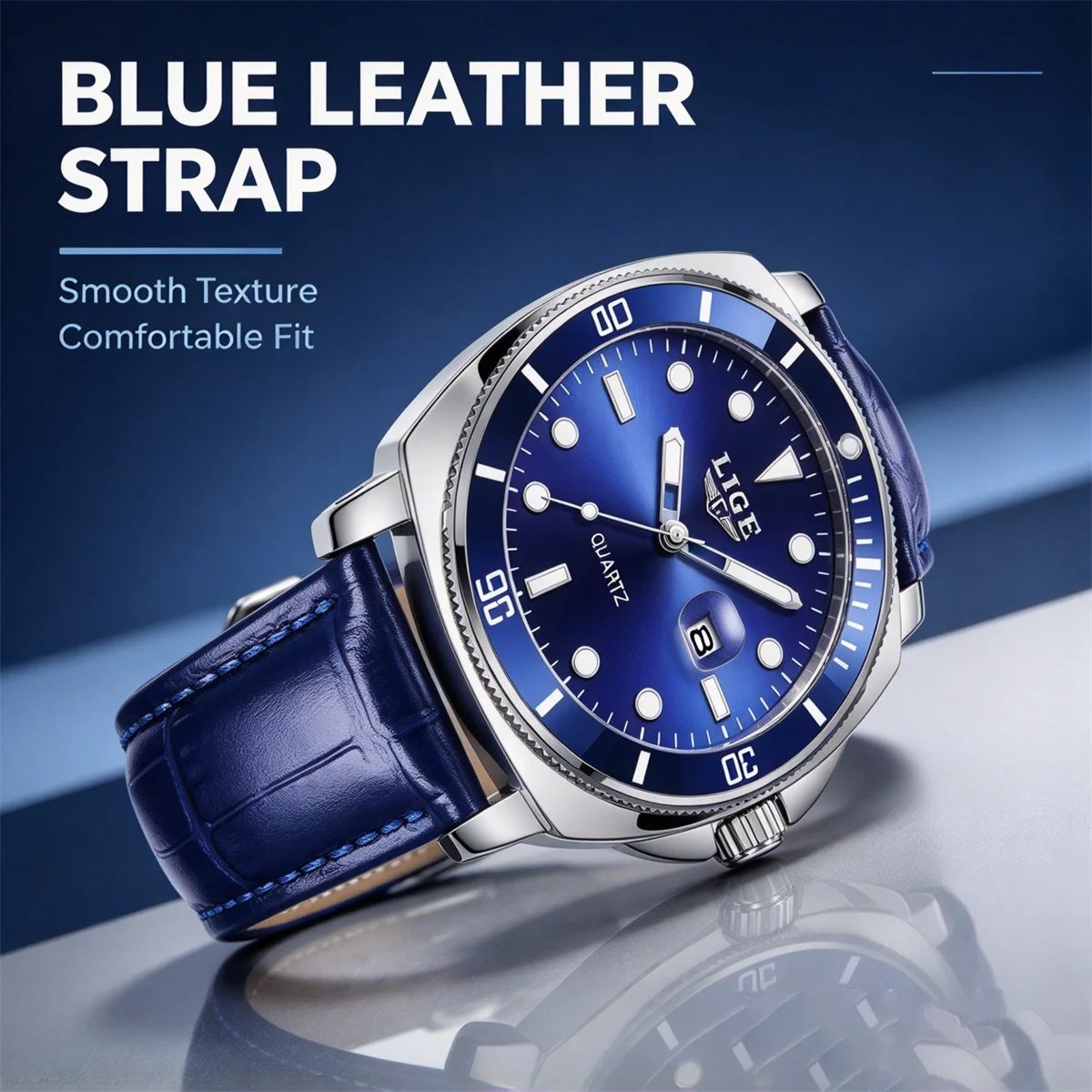 LIGE Business Watch Men Fashion Military Sports Men's Quartz Wristwatch Original Brand Luxury Leather Waterproof Watches for Men