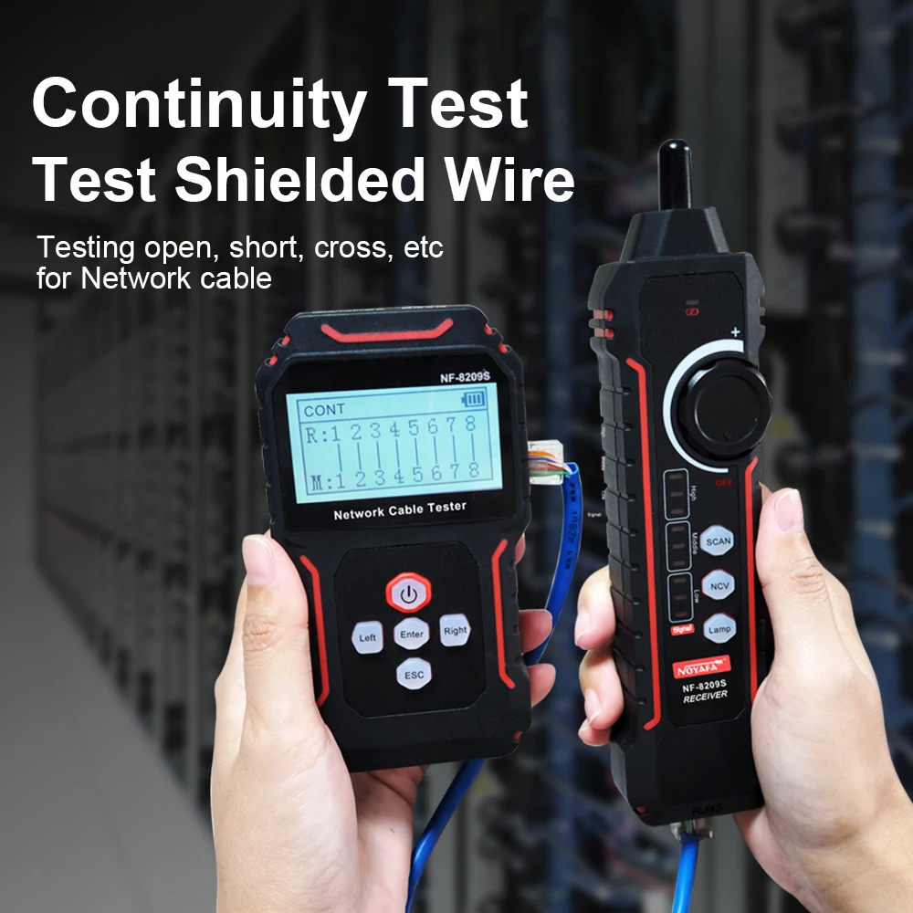 Network Cable Tracker NOYAFA NF-8209S Lan Measure Tester Network Tools LCD Display Measure Length Wiremap Tester Cable Tracker image 2