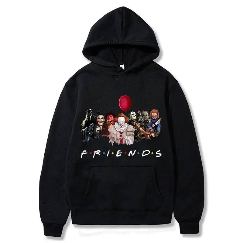 

Halloween Friends Hoodies Men Fashion Horror Long Sleeve Sweatshirts Women Casual Harajuku Streetwear Hooded Pullover Sudaderas