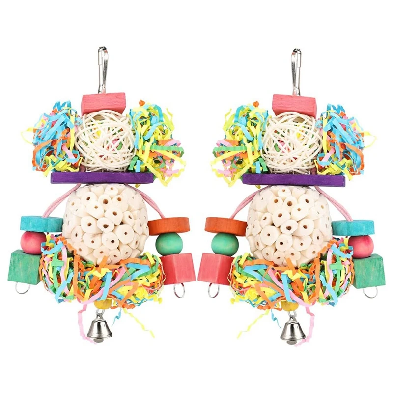 

Игрушки для попугаев, подвесные натуральные мягкие игрушки-кормушки для попугаев, игрушки для попугаев, кокатила, Conure 2 шт.