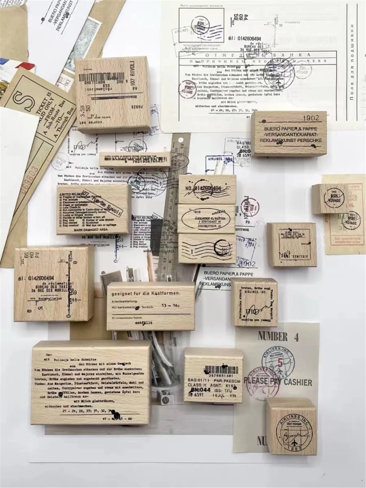 Vintage Bon Voyage drewniana pieczątka dla Album na zdjęcia DIY do scrapbookingu tworzenie kartek