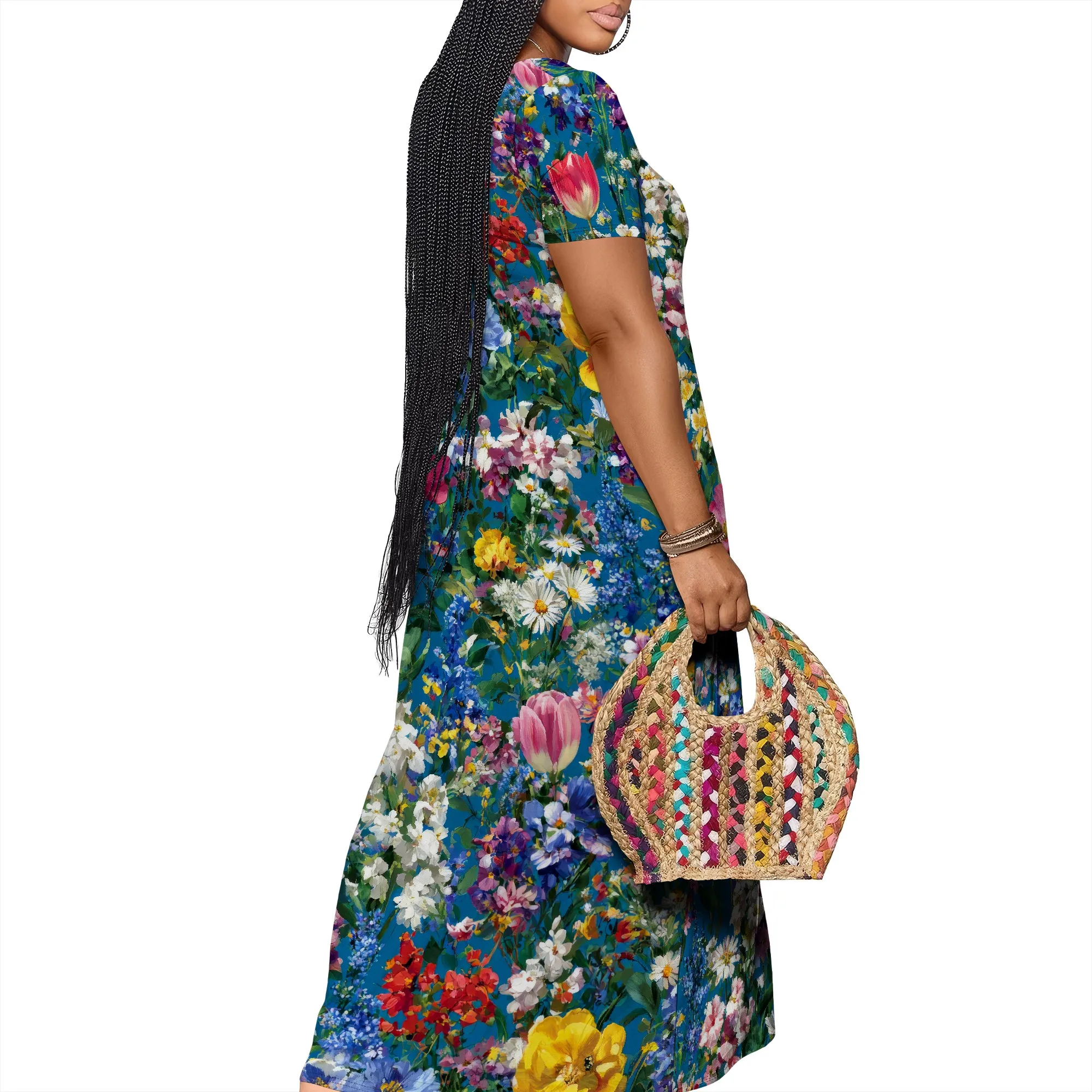 ผู้หญิงฤดูร้อนชุดลําลองแขนสั้นเซ็กซี่ Slim แฟชั่น V คอ Sundress Club Midi Dresses