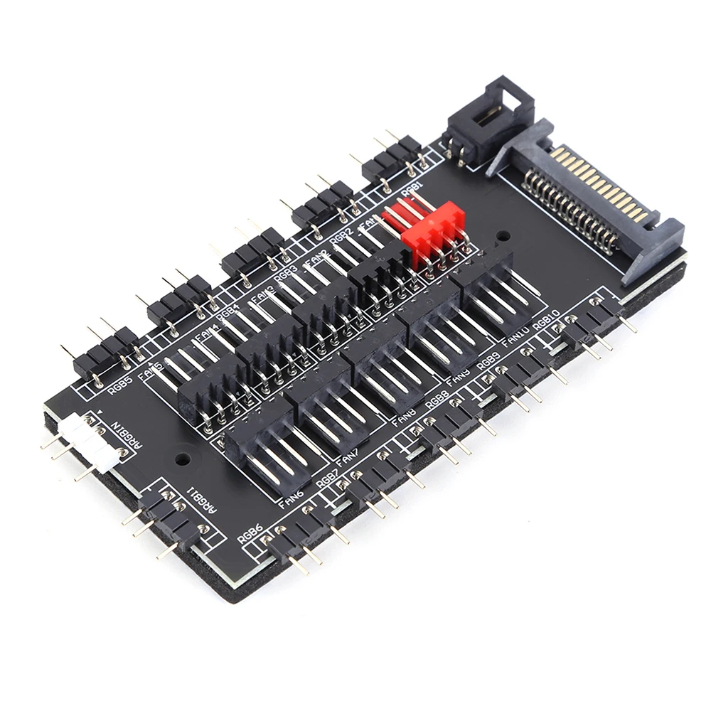 2 in 1 스플리터 허브, ARGB SATA 전원 선풍기 LED 컨트롤러, PC 섀시 케이스용 10 방향 PWM 컴퓨터 액세서리, 5V, 3 핀, 12V, 4 핀