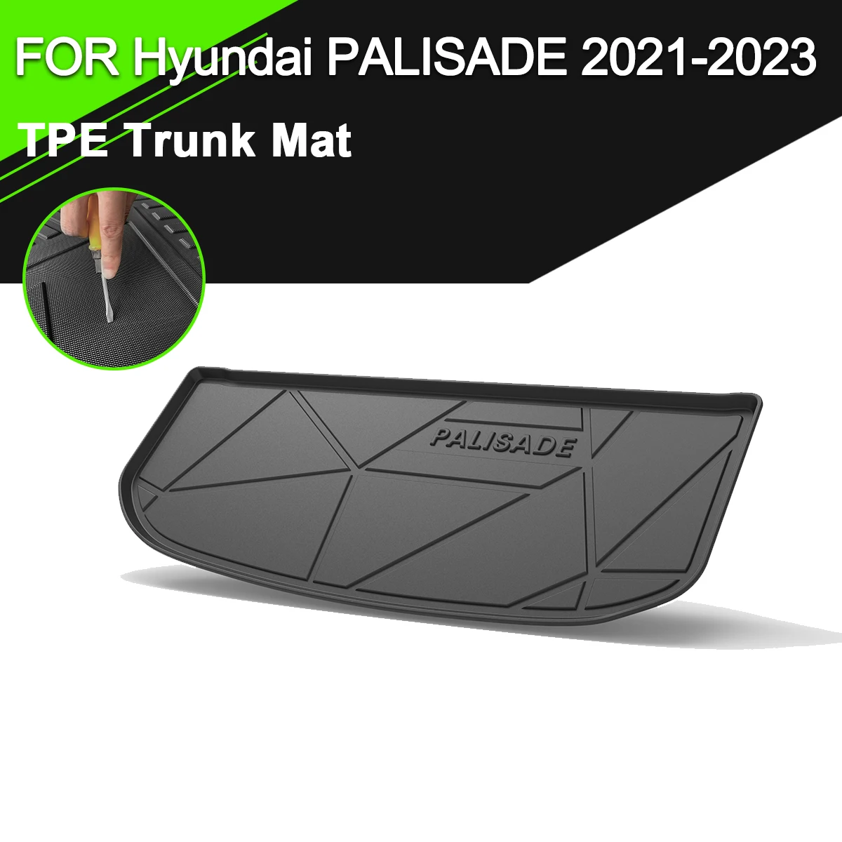 

Trunk Mat TPE FOR Hyundai PALISADE 2021-2023 Car Waterproof Non-Slip Rubber Cargo Liner Accessories