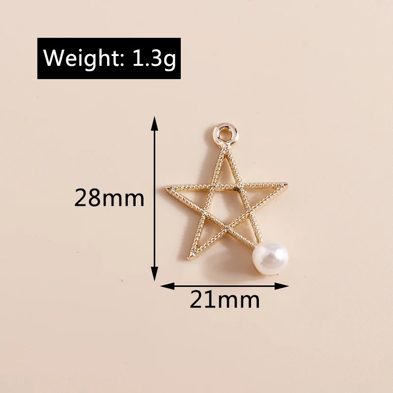 Leslie 10 Stück glänzende Kristallsterne-Charms für Ohrringe, Halsketten, DIY-Charms, Anhänger, Schmuckherstellung, Zubehör, handgefertigtes Handwerk – Detail 6