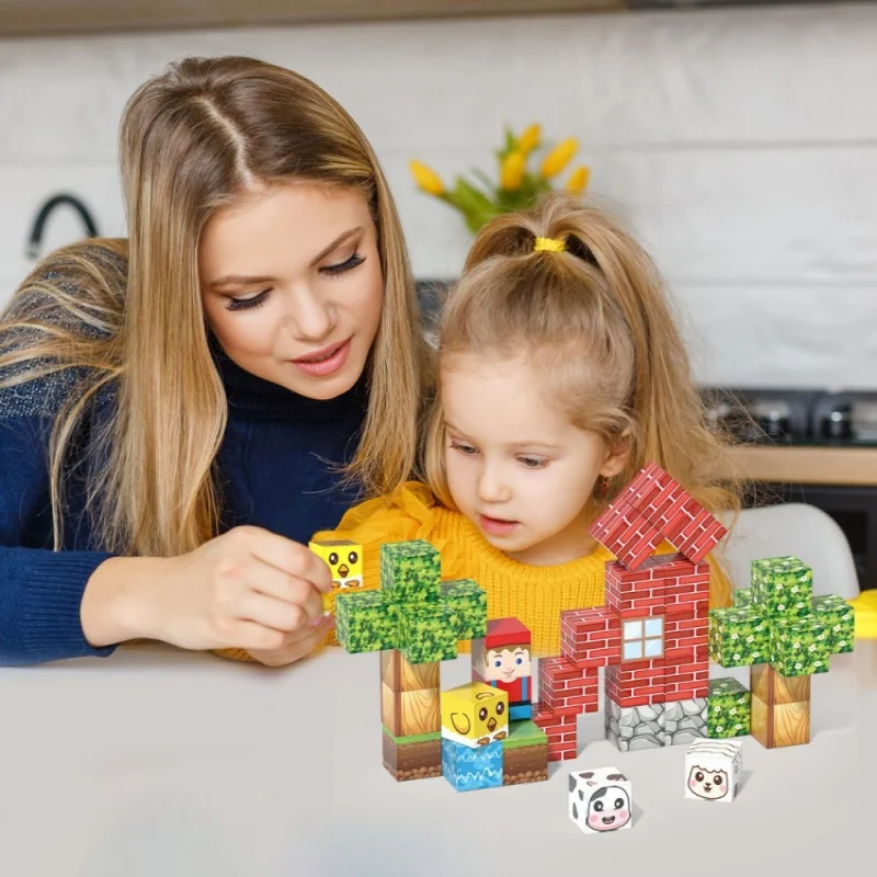 Mini Cubes magnétiques pour enfants, ensemble d'apprentissage STEM, jouets de Construction portables avec boîte de rangement en fer pour garçons et filles, cadeau de voyage d'anniversaire