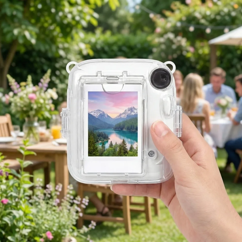 3 in 1 Instant Camera Case with Cartoon Sticker Anti Scratch Protective Cover Wear Resistant for Fujifilm Instax Mini 13