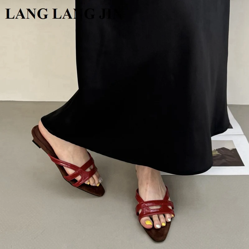 

2026 Summer Women Wedges Low Heel Flip Flop Fashion Peep Toe Slides Ladies Outdoor Beach Dress Slipper Flat Heel Sandal Footwear