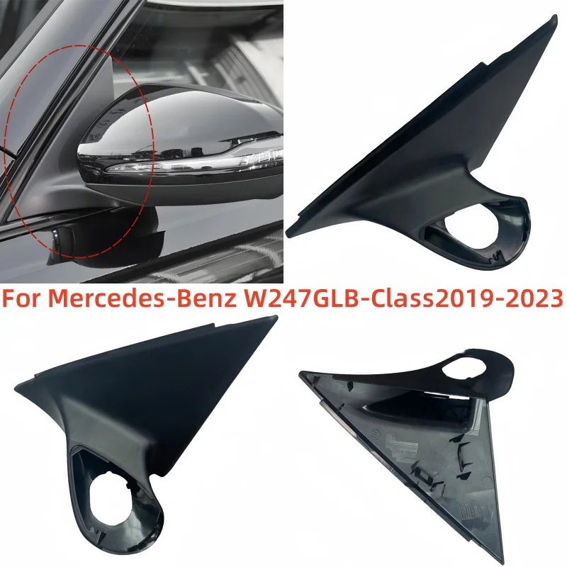 

For Mercedes-Benz W247 GLB-Class 2019 2020 2021 2022 2023 Black Front Window Triangle Trim Mirror Cover Base Holder