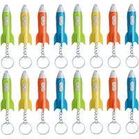 10Pcs/Set Finger Flashlight Rocket Keychain Space Keychain LED Mini Flashlight Key Ring Plastic Rocket Keychain Party Child