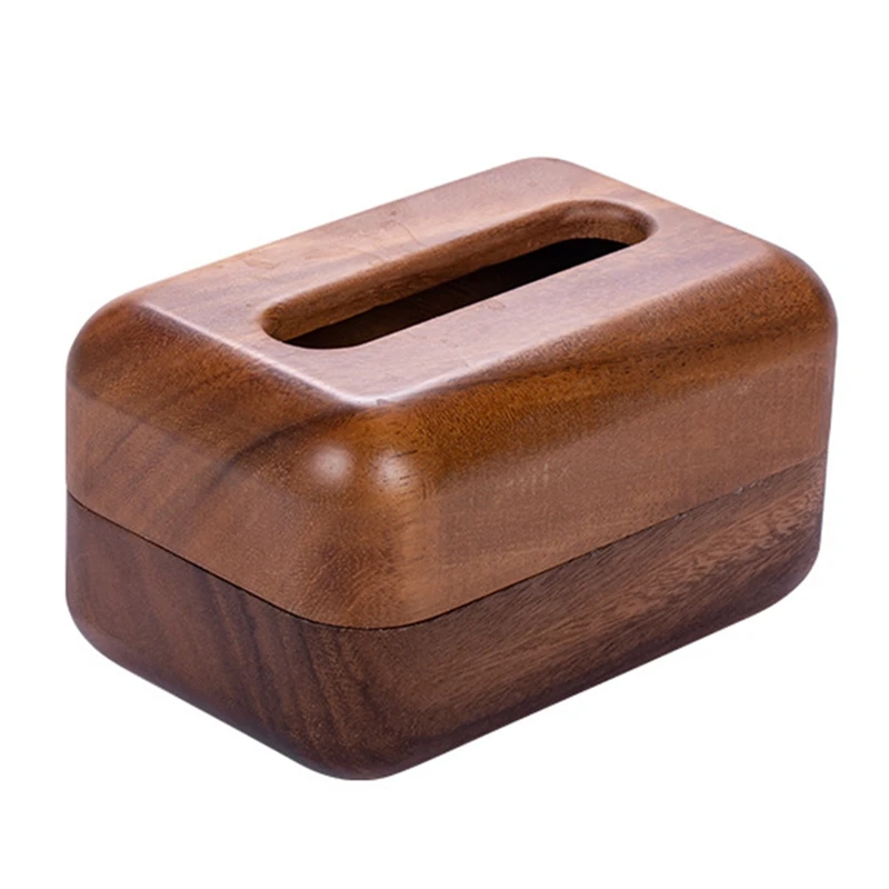 

Walnut Tissue Box, Light Luxury Wooden Living Room Coffee Table, Desktop Pumping Box, Creative Solid Wood Storage Box