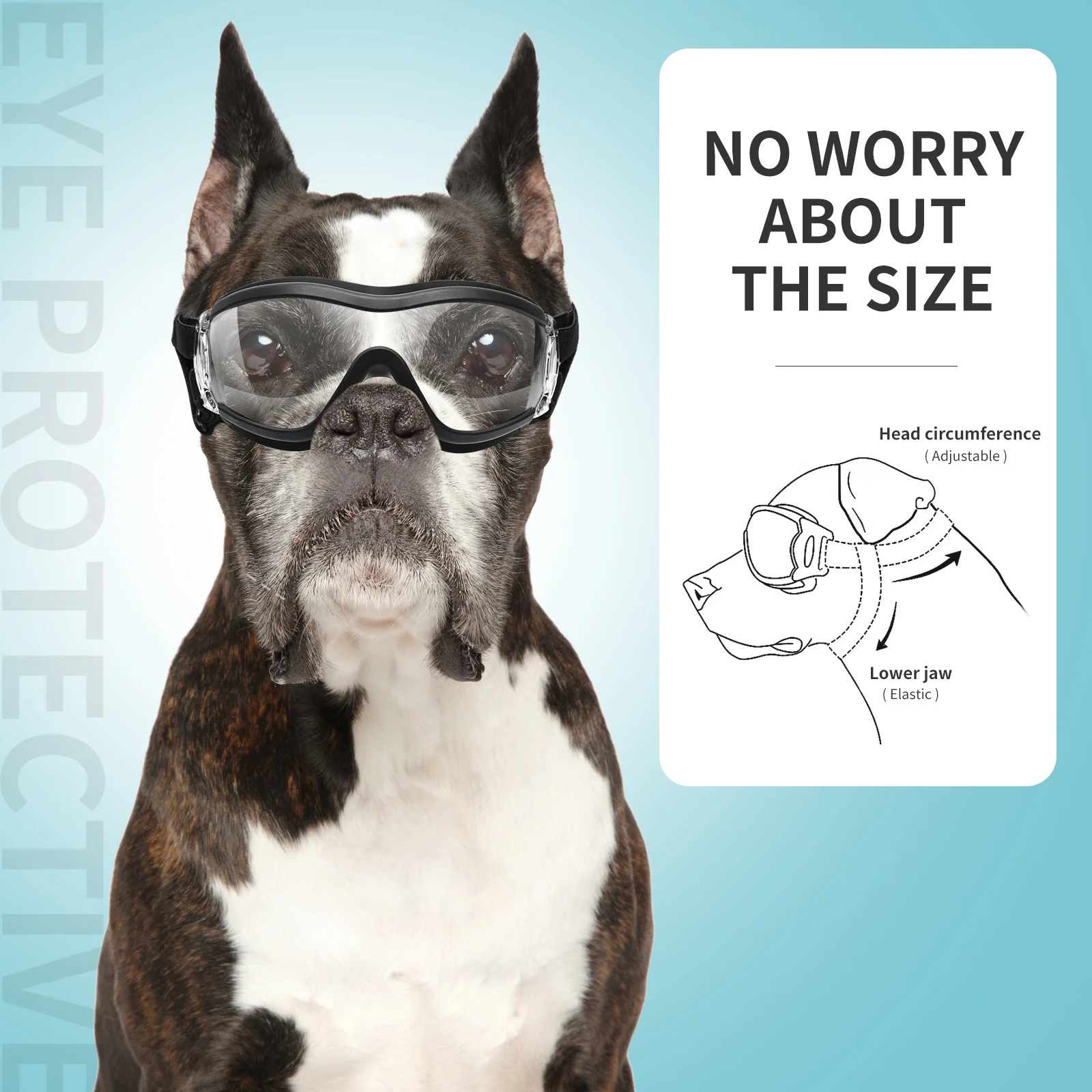 

Pet Goggles Windproof Transparent Protective Eyewear Dog Puppy Eye Protective Glasses Anti-Uv Outdoor Sports Snow Proof