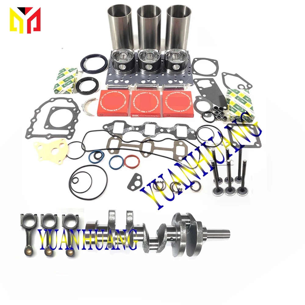 3TNV70 Overhaul Rebuild Kit Gasket Set Crankshaft &Con Rods for Yanmar Engine VIO15-3 VIO10-2 VIO15-2A Excavator