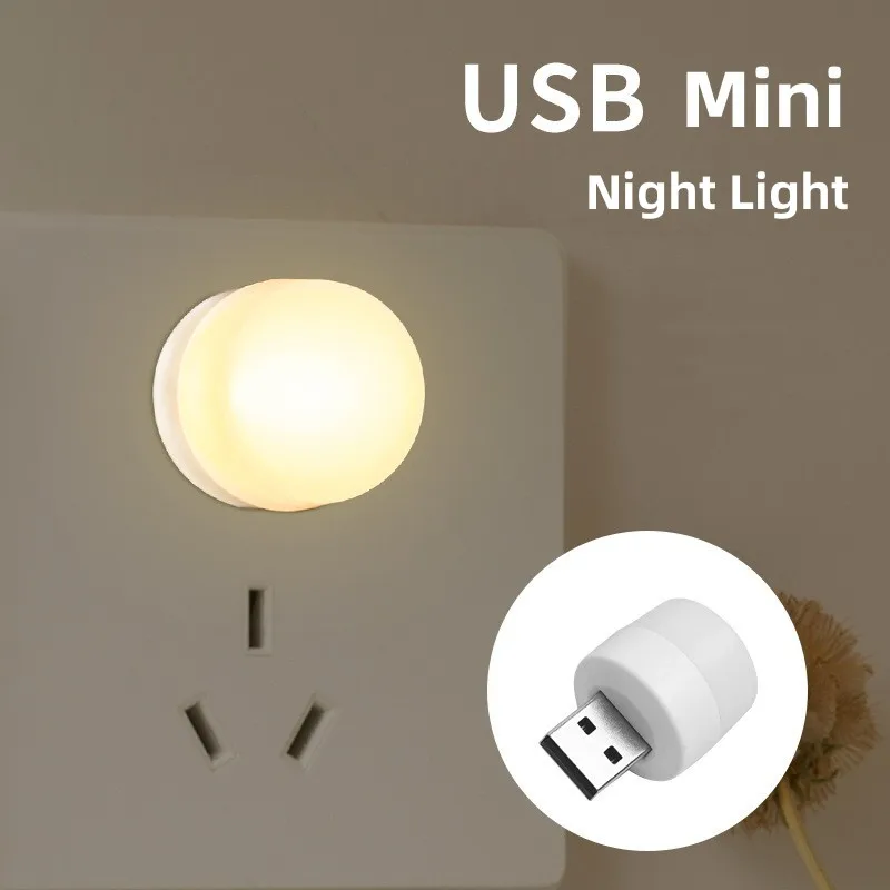 1/3/5 pçs usb plug mini luz da noite led proteção para os olhos leitura luz para banco de potência computador notebook livro lâmpada quarto decoração