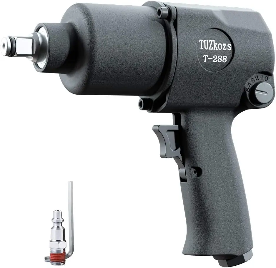 

Heavy Duty 1/2" Air Impact Wrench, 520 ft-lb Torque, Adjustable Speeds, Matte Black Pneumatic Tool