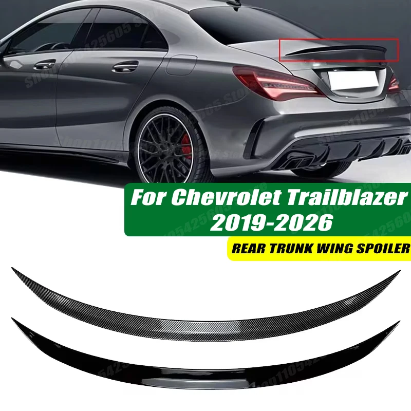 120cm 5D Carbon Look Rear Boot Trunk Spoiler Lip Stick-On Decorative Rear Wing For Chevrolet Trailblazer 2019-2026
