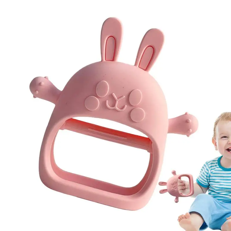 Bunny Teether Toy Bunny Design Teether Toys For Girls Food Grade Silicone Animal Teether For Babies 3-12 Months Teething Toy