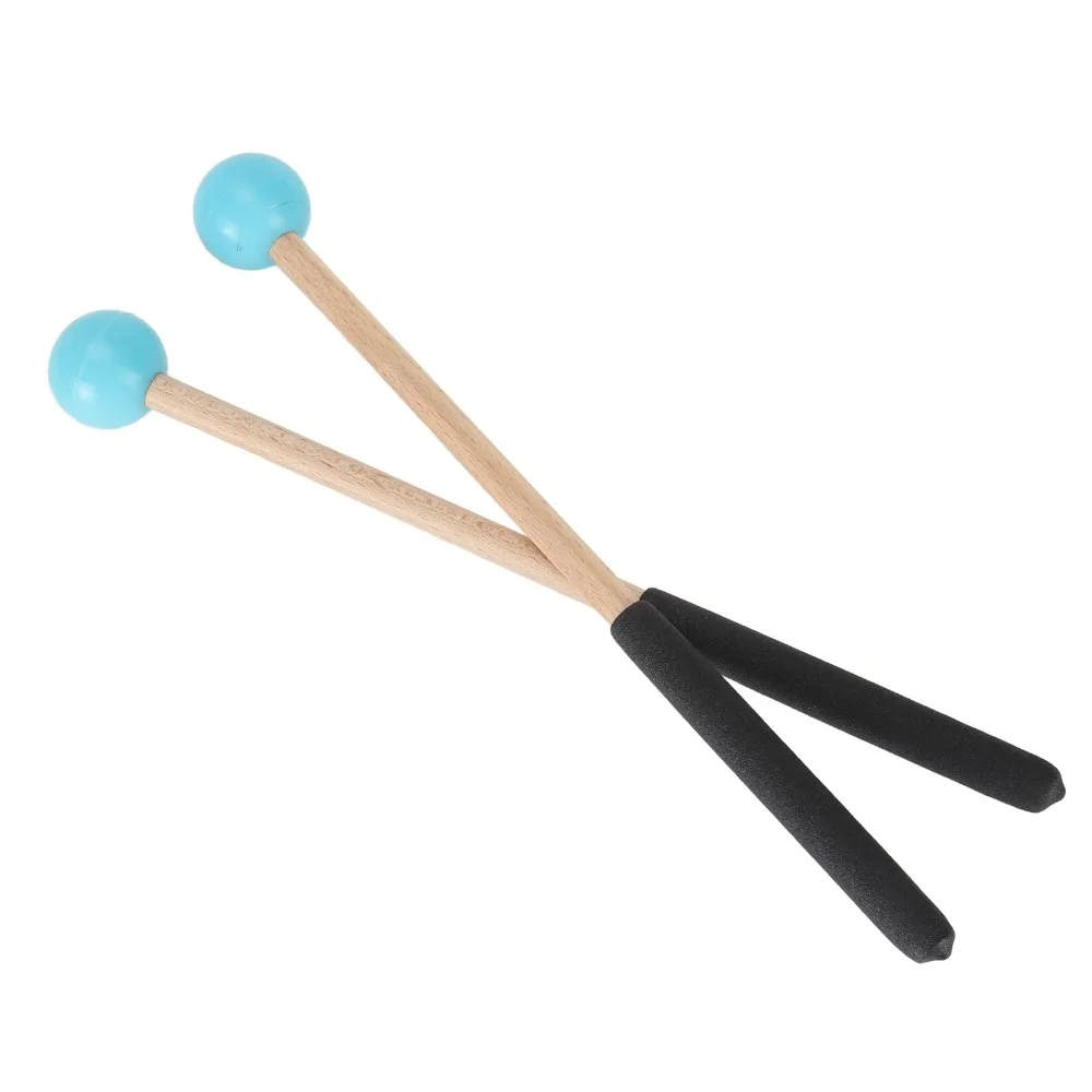 ​8 Inch Length Percussion Mallet​ ​Wood Handle​ White/Blue/Black ​Multifunctional Mallet​ ​Rubber Head​ ​Xylophone Mallet​