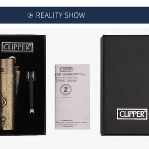 CLIPPER طحن عجلة معدنية في الهواء الطلق Windproof غاز البوتان ولاعة غاز قابلة للشحن قابلة للتعديل حجم اللهب أداة أخف وزنا هدية الرجال أفضل 12 ولاعة ماكينة قص قص مبيعات - رقم 12