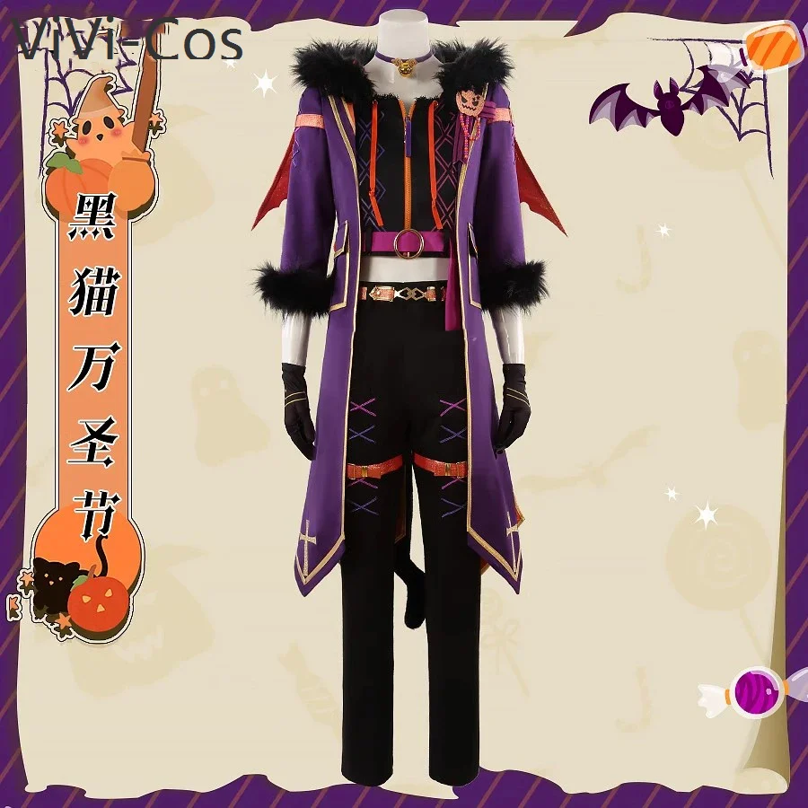 ViVi-Cos Ensemble Stars Trickstar Yuuki Makoto/Isara Mao/Akehoshi Subaru/Hidaka Hokuto Game Suit Uniform Halloween Party Outfit