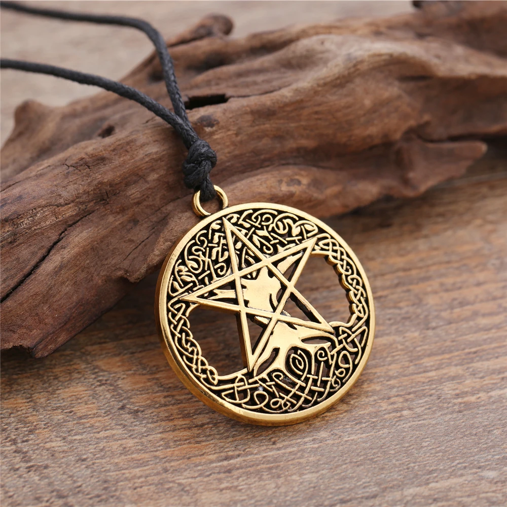 Dawapara Norse Runes Amulet Pendant Necklace Yggdrasil The Tree of Life Pentagram Nordic Talisman Celtics Jewelry