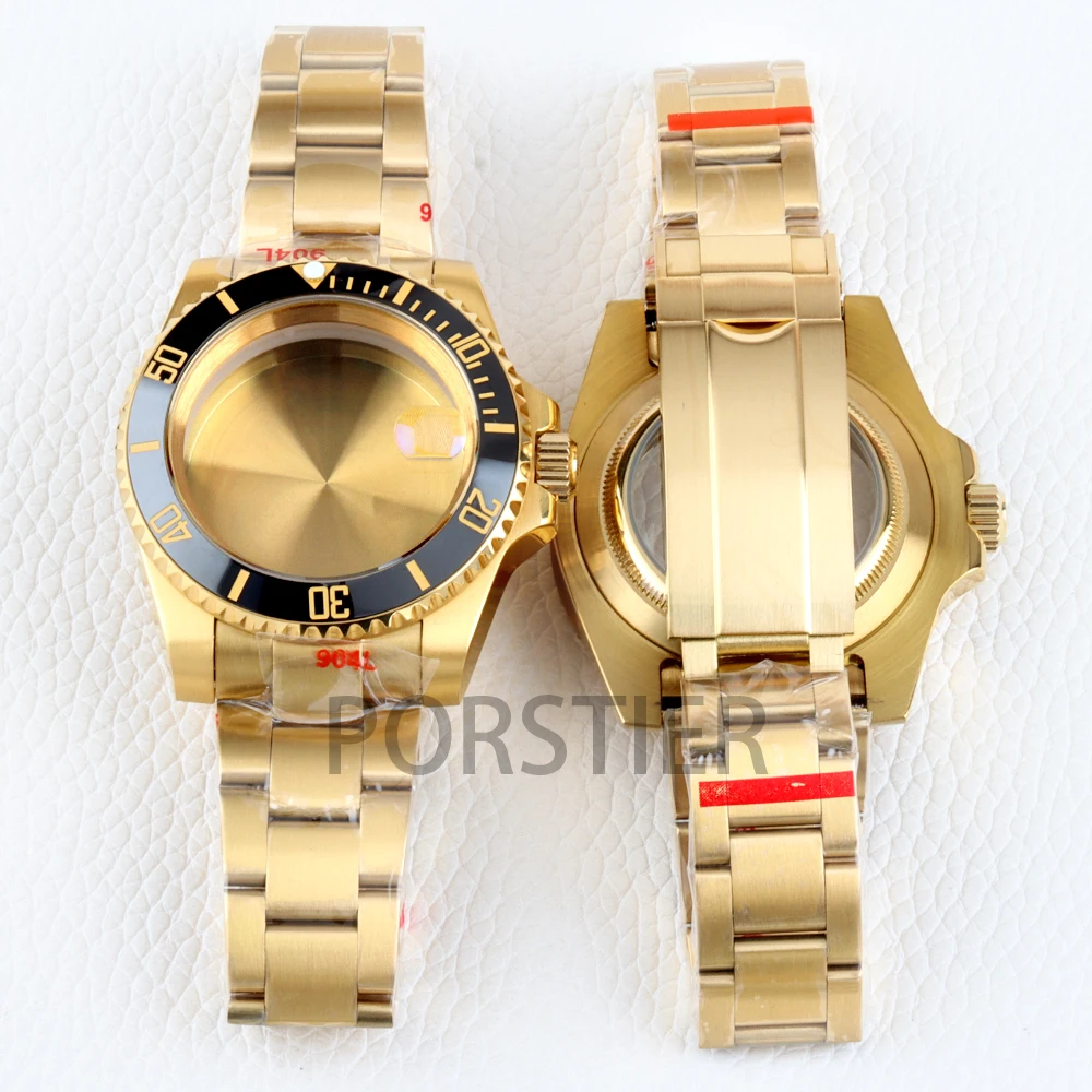 

Gold 40mm NH35 Watch Case 20mm Oyster Brushed Bracelet Sapphire Glass for SUB GMT Yacht-Master NH34 NH35 NH36 NH38 Movement