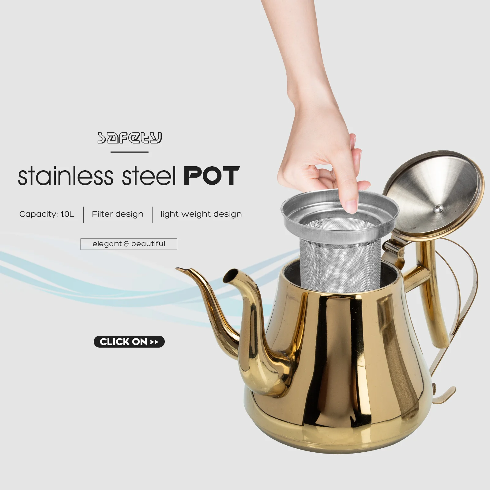 

Stainless Steel Cold Water Kettle Large Capacity Tea Pot With Strainer For Home Kitchen Use Coffee Milk Tea Storage