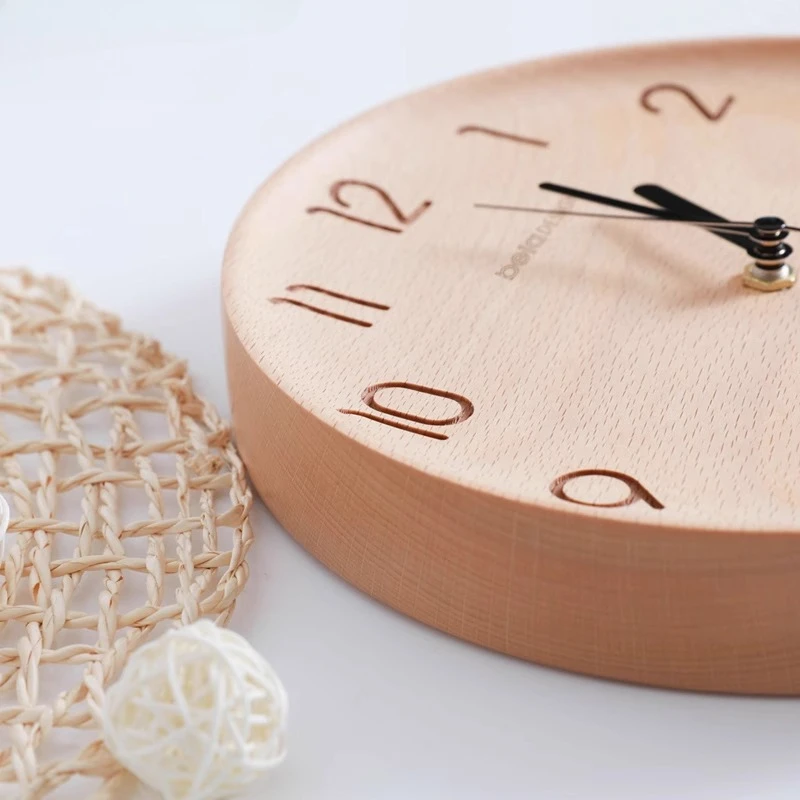 النمط الياباني سجل اللون ساعة حائط الإيطالية الحد الأدنى تصميم غرفة المعيشة ساعة حائط الرجعية الراقية ديكور المنزل Duvar Saati FYWC