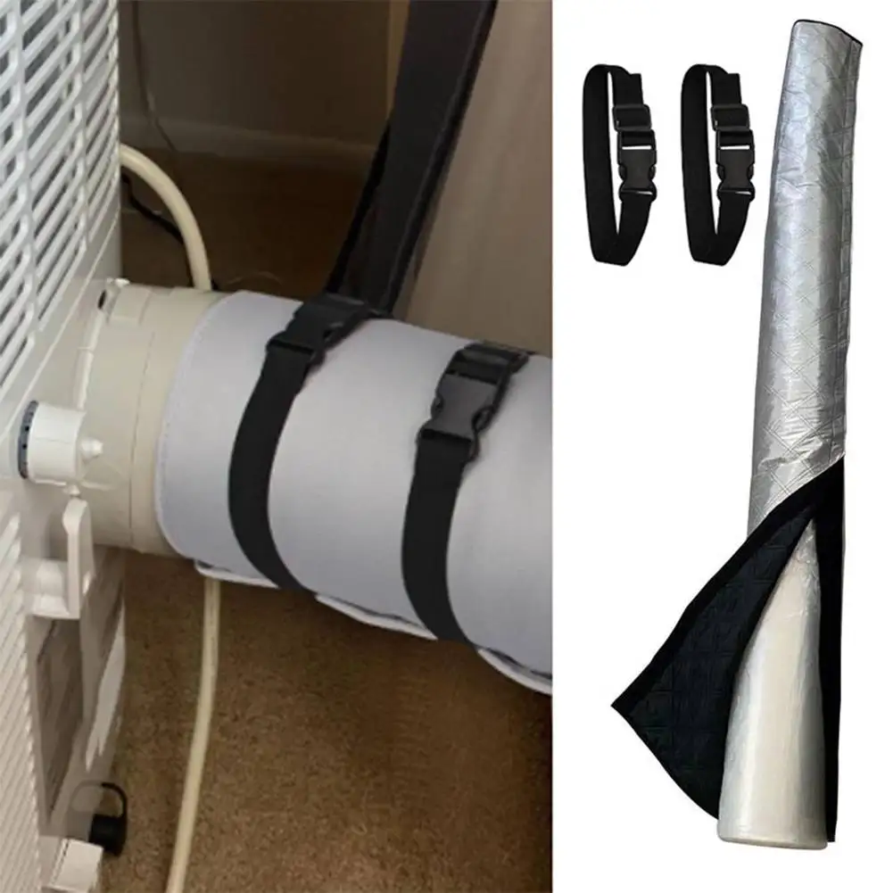 Manicotto isolante per tubo del condizionatore d'aria per protezione del condotto di scarico con 2 cinghie per la manutenzione ottimale della temperatura