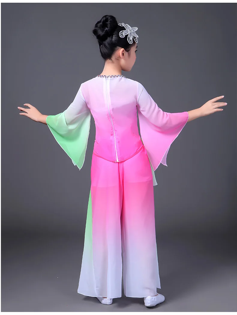 Mädchen chinesischen Stil Hanfu National Tanz Kostüme Ärmel Tanz Kinder kostüme klassischen Tanz Yangko Kleidung modernen Tanz